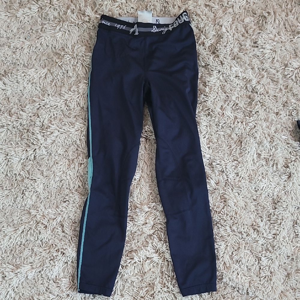 🐎Navy and teal horseback riding equestrian kids pants, size 12
